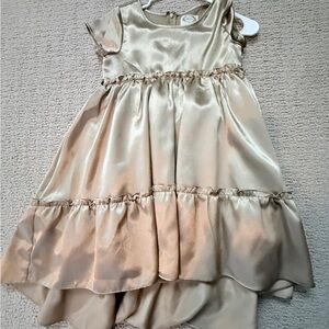 Joyfolie Gold Satin Girls Dress | Western Prairie Cottagecore Lorelei |